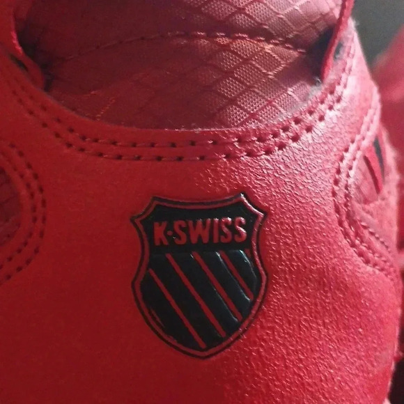 Red K SWISS sneakers..worn once...we bundle..enjoy - Picture 2 of 5